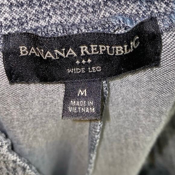 Banana Republic Textured Wide Leg High Waist Knit Gray Pants Women's Size Medium - Picture 8 of 11